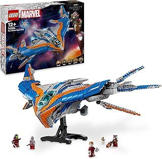 LEGO Marvel Guardians of the Galaxy: The Milano Buildable Spaceship Toy, Set with 4 Super-Hero Minifigures Including Rocket, Plus a baby Groot Figure, Avengers Gift for Boys, Girls and Teens 76286