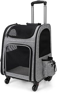 3 In 1 Dog Trolleys On Wheels, Cat Carrier Backpack On Wheels Multi-Function Dog Backpack Carrier Collapsible Breathable Cat Rucksack Back Pack Carrier for Dogs Cats Under 33Lb