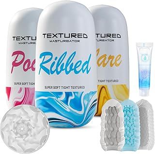 Adult Male Masturbator Sex Toys for Men - 3 Masturbators Egg Sex Toy Set, Stroker Penis Sleeve Sex Toys4mens UK, 3D Realistic Textured Masturbation Cup, Blowjob Pocket Pussy Trainer Oral Couples Aids