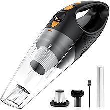 Handheld Vacuum Cordless with 2 Filters, Car Vacuum Cleaner High Power with Fast Cahrge Tech, Portable Rechargeable Mini Vacuum with Large-Capacity Battery, Orange, 14.3"X4.6"X4.0"