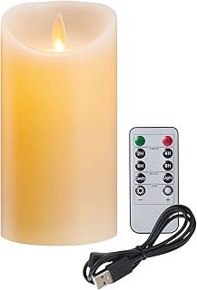 LED Candle, Rechargeable LED Candles with Remote and Timer, Flameless, Charging Candle with USB Cable, Battery Candles for Christmas, Halloween, Festivals Decoration-7.5 * 10cm