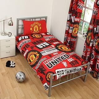 Manchester United FC Patch Single Duvet Cover and Pillowcase Set