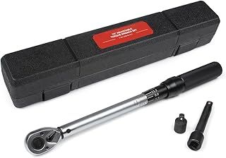 Awang Torque Wrench Set 3/8-inch Drive Click Dual-Direction Adjustable 72-Tooth Torque Wrench with Buckle 10-60Nm,Bicycle Maintenance Kit for Road & Mountain Bike