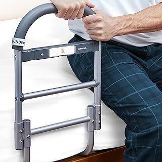 Bed Rails for Elderly Adults Safety - with Motion Light & Non-Slip Handle Bar - Bed Railings for Seniors & Surgery Patients - The Bedside Support Assist Cane Makes Getting in & Out Much Easier