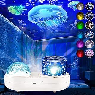 Ocean Projector Night Light, 360°Rotating Kids Night Light Projector with 7 Films and Timer Sensory Lights, Bedroom and Ceiling Projector, Gifts for Children and Adults