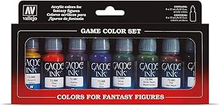 Vallejo Game Color Games Ink Acrylic Paint Set - Assorted Colours (Pack of 8),Green,17 ml (Pack of 8)