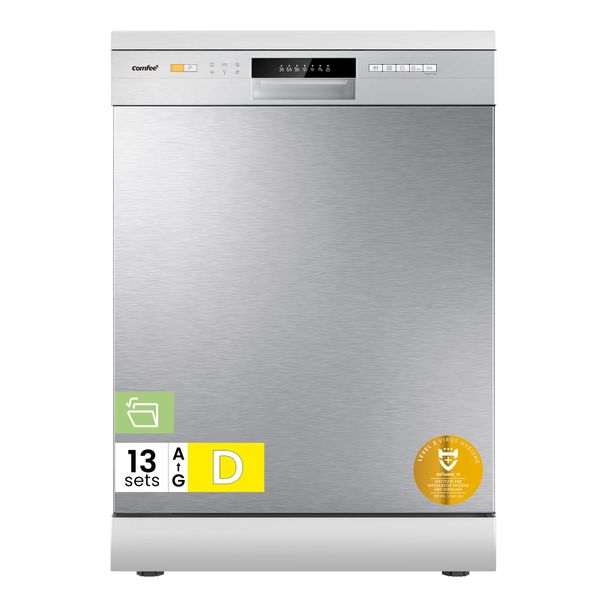 COMFEE' Dishwasher Freestanding, 13 Place Settings, 60cm, Silver