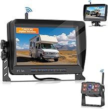 1080P Wireless Reversing Camera Kit 7" HD LCD Screen Monitor 12V-36V with Sun Shade Bracket Waterproof 18LED Night Vision Rear View Backup Camera for RV/Bus/Trailer/Truck