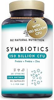 Probiotics 400 Billion CFU/gr* Shock Treatment with 20 Multi Strains, Prebiotics & Zinc with Highest Concentration. Probiotics for Gut Health and IBS Relief. 76 Days Dosage. EU. N2 Natural Nutrition
