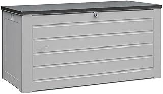 Garden Store Direct Grey 680L PP Outdoor Storage Box Container With Gas Lift Lid