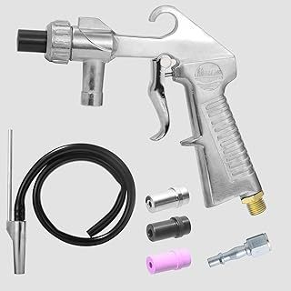 Sand Blasting Gun Kit,Handheld Sand Blaster Sandblaster with 4 Nozzles and Rubber Hose (1.05M),Abrasive Air Sand Blasting Gun for Decorate Removing Surface Paint Stains Rust