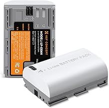 K&F CONCEPT 2 Pack 2600mAh LP-E6NH Battery with USB C 2.5H Fast Charging for Canon R7 R6 R5 90D 80D 70D 5D Mark II III IV Cameras