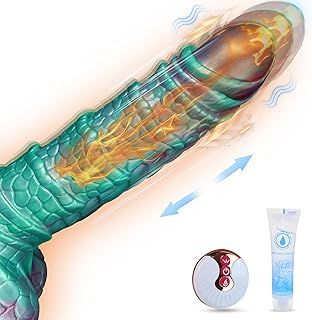 Thrusting Realistic Dildo Vibrator Sex Toy for Women, Anal Dildos Adult Toys Liquid Silicone Vibrating Heating Dildo Stimulator with Remote, 10 Vibration G-spot Adult Couple Male Sex Toys Machine