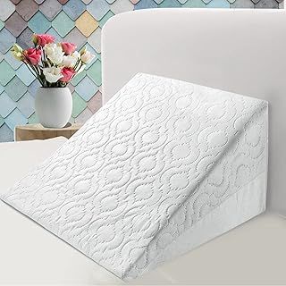 Bed Wedge Pillow Cushion - Incline Support For Acid Reflux Back Pain, Snoring & Heartburn - Orthopedic - Reduces Respiratory Problems - Removable Washable Cover (Foam)