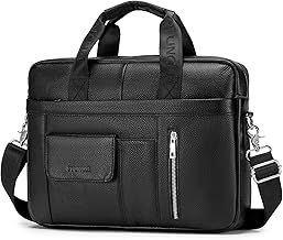 SPAHER Mens Leather Laptop Bag Briefcases for Men 15.6 Inch Leather Briefcase Business Work Laptop Handbag Shoulder Bag Messenger Bag with Removable Strap Daily Man Bag Gift for Man