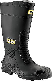 JCB - Wellington Mens - Fits Large - Steel Toe Cap - Black Shoes - Waterproof Shoes Men - for Men - Wide Fit