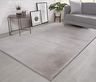 viceroy bedding NATURAL FAUX RABBIT Rug Ultra Soft Plush Extra Large Rugs Living Room Wool Shaggy Fluffy 26mm Thick Pile Height Modern Area Rugs - (Silver Light Grey, 160cm x 230cm (5.5ft x 7.5ft))