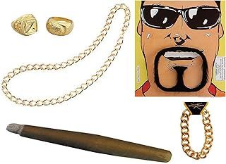 Mega_JumbleSale® Adult Ali G Rapper Rap Star Men's Pimp Rapper 80's 90's Del Boy Gangster 6 Piece Fancy Dress Accessories Set