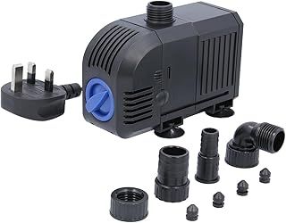 Water Pump Mini Submersible 1500L/H 25W Electric Ultra Quiet Garden Pond Pump for Aquarium Fountains Fish Tank Pond Hydroponics Statuary with 4 Strong Suction Cups 3 Nozzles TOUGH MASTER