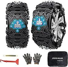 2023 New Universal Car Tire Snow Chains 6 Pieces Snow Chains Set Anti-skid Emergency Snow Tyre Chains Adjustable Tire Wheel Traction Chains for TPU Vans Truck SUV Car Easy Installation