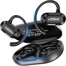 mivo Open Ear Headphones, Bluetooth 5.3 Over Ear Wireless Earbuds with Ergonomic Ear Hooks, Ultra-Comfort, Snug Fit, Immersive Bass, ENC Clear Calls with Dual Mic, IPX8 Waterproof Open Ear Earbuds