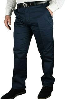 Men's Winter Fleece Padded Trousers Elegant Classic Warm Lined 46-60 with Pocket America High Waist Black, blue, 40