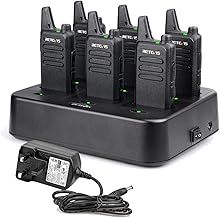 Retevis RT622 Walkie Talkies, Professional Walkie Talkies for Adults, 6 Way Charger, VOX, 113g Portable Radio, PMR446 Two Way Radio Rechargeable for Hotels, Restaurants, Hospitality (6 Pack, Black)