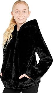 Girls Coat - Fluffy Hooded Zip Up Coat for Kids and Teenagers - Sizes 7-14 Years Cosy Stylish Winter Coat Outwear - Gifts for Girls
