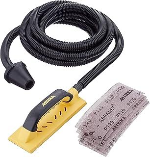 Mirka Handy Kit Hand Sanding Starter-Kit 80x230mm / Sanding Block Set with dust Extraction incl. 4m Suction Hose and 5 pcs Mirka Abranet net Sanding Strips Hook & Loop P80 P120 P180