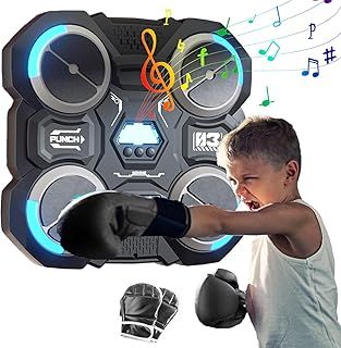 Music Boxing Machine, Bluetooth Music Boxing Machine for Children with Gloves, Wall Mounted Smart Music Boxing Machine, Electronic Boxing Target For Exercises, Improve Hand-Eye Coordination