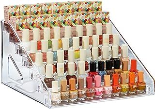 YIEZI Nail Polish Organizer 84 Bottles of 7 Layers Paint Storage Sunglass Acrylic Display Rack Essential Oils Holder Clear Makeup Organizer No Tool Needed Assembly