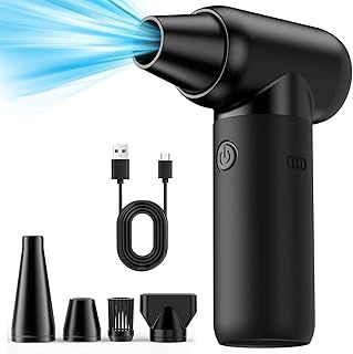 Electric Compressed Air Duster – 180000 RPM Electric Air Duster for Deep Cleaning of Keyboards and Cordless Rechargeable Adjustable Dry Jet Blower for Home and Car