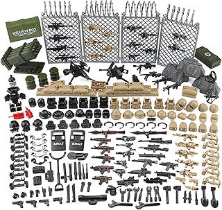 Feleph Modern Military Weapons Pack SWAT Police Multiple Combinations Toy Set for Soldier Figures Model Army Equipment Gear Pieces Blocks Accessories Compatible with Major Brand
