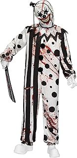Spooktacular Creations Men Adult Killer Clown Costume, Scream Costume Men Set with Jumpsuit and Scary Clown Mask for Scary Halloween Costumes Role Play-M
