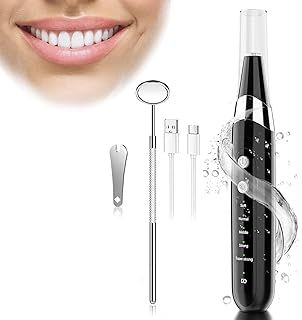 Hangsun Premium Cleaning Kit with 5 Modes,IPX6 Waterproof,LED Lamp,USB Rechargeable,Removal of Plaque and Tartar No Need Water Flosser for Teeth Black