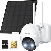 ieGeek 3G/4G LTE Cellular Solar Security Camera Outdoor with SIM Card, No WiFi 2K Battery Wireless CCTV Camera Systems,Unlimited Data Plan,Color Night Vision,Motion Detection,Memory Card/Cloud Storage