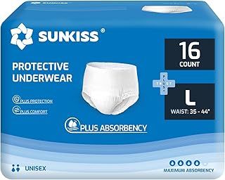 SUNKISS TrustPlus Incontinence Pants for Men and Women, Adult Pull Ups, Disposable Protective Underwear, Maximum Absorbency, Odour Control, Large, 16 Count