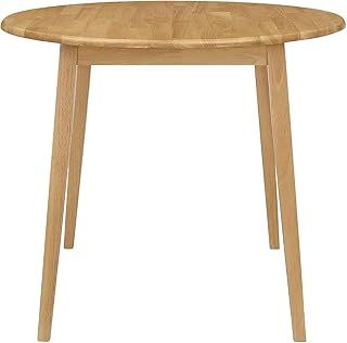 Hallowood Furniture Ledbury Drop Leaf Round Table in Light Oak Finish