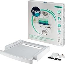 Wpro SKS101 Washing Machine Dryer Accessories/Frame with Shelf/for Connecting Installation Frame Washing Machine and Tumble Dryer (Universal for all brands. 60 x 60 cm With Shelf