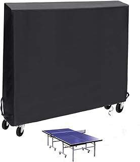 Landrip Table Tennis Table Covers, Outdoor Ping Pong Table Covers, 420D Heavy-Duty Oxford Waterproof Cover for Outdoor Table Tennis Table - 165 x 70 x 185 cm