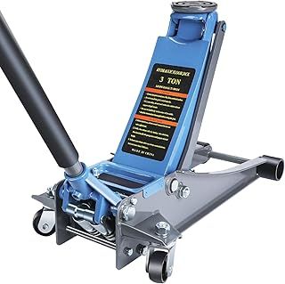 LARBANKE 3 Ton Low Profile Floor Jack,Hydraulic Aluminium Steel Car Jack with Dual Pistons Quick Lift Pump,Easily Slide into Cars&Provide Stable Support,Lifting Range 73-500mm,for Verious Cars