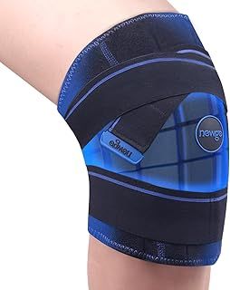NEWGO Knee Ice Pack, 2 Hours Long Lasting Cold Therapy Flexible Knee Cold Pack Wrap with Innovative Ice Cubes Around Entire Knee for Knee Injuries, Pain Relief, Swelling, Bruises