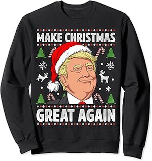 Make Christmas Great Again Funny Trump Ugly Christmas Men Sweatshirt