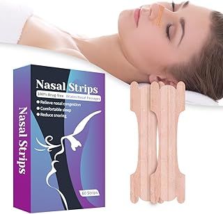 Nasal Strips 60 Pieces Nose Strips Snoring Aids for Men Relieve a Blocked Nose Due to Colds for Sleep Anti Snoring Devices Nose Strips Anti Snore Drug-Free