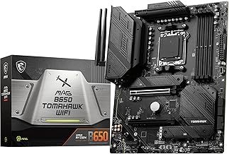 MSI MAG B650 TOMAHAWK WIFI Motherboard, ATX - Supports AMD Ryzen 9000 Series Processors, AM5 - 14 Duet Rail 80A VRM, DDR5 Memory Boost 6400+MHz/OC, 2 x PCIe 4.0 x16, 3 x M.2 Gen4, Wi-Fi 6E