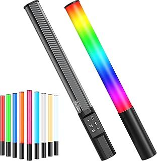 Photography Light Wand,Heysliy RGB Handheld LED Light Stick,Portable Studio Light Bar with 2600mAh Rechargeable,1000 Lumens Adjustable Brightness 2500K-9900K, Dimmable 9 Colours