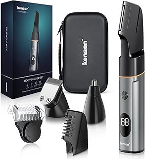 Body Hair Trimmer Men, Manscape Body Groomer for Private Parts & Pubic Hair Electirc Razor for Men, Wet and Dry Body shavers with LED Display, Beard Nose Trimmer Rechargeable Ball Trimmer