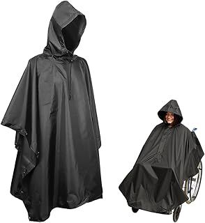 Wheelchair Rain Cape Poncho Waterproof - Universal Fit for Mobility Scooter & Wheelchairs for Adult Standard