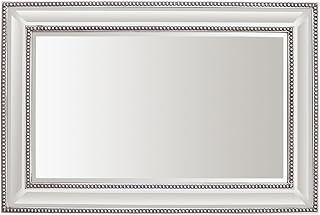 Stanton Beaded Bevelled Framed Living Room Wall Mirror - Modern Decor - 60x90cm Antique Silver
