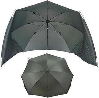 Bivvy Brolly Carp Fishing Shelter | Large Lightweight Strong Fishing Umbrella | Big Waterproof Cover | Beach Camping Tent | Sun Shade Suitable for 2 people